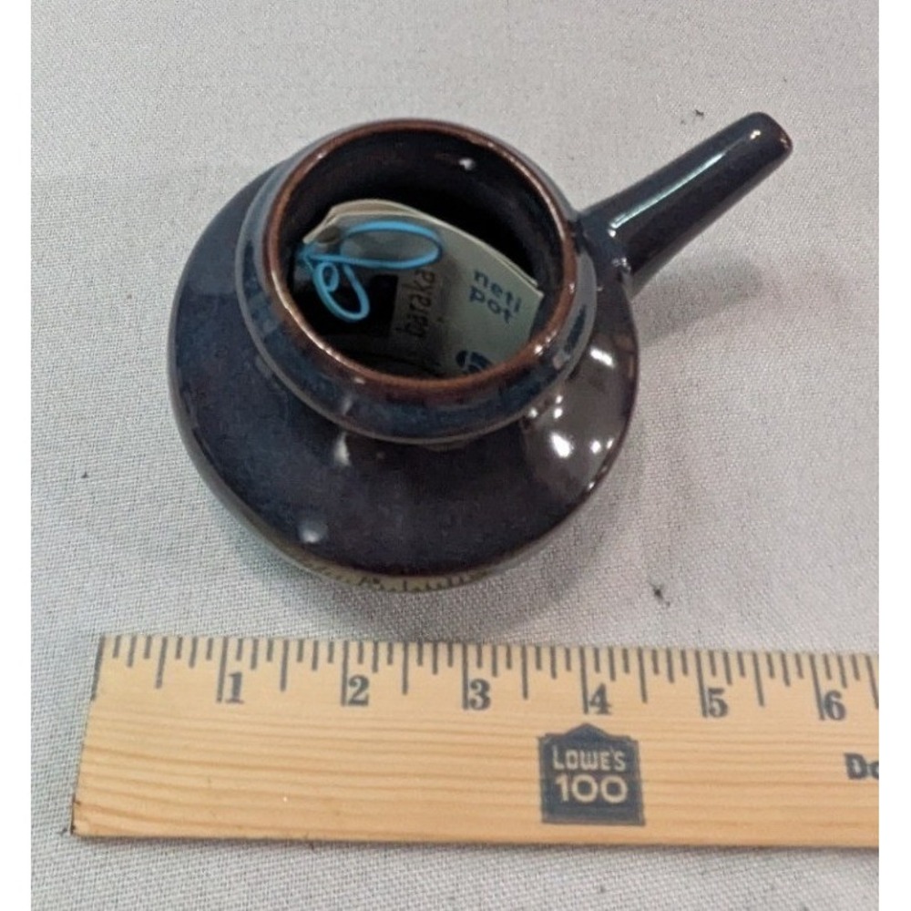 Baraka Neti Pot Ceramic Unisex OS Blue Excellent Handcrafted Sinus Rinse USA - Picture 9 of 9